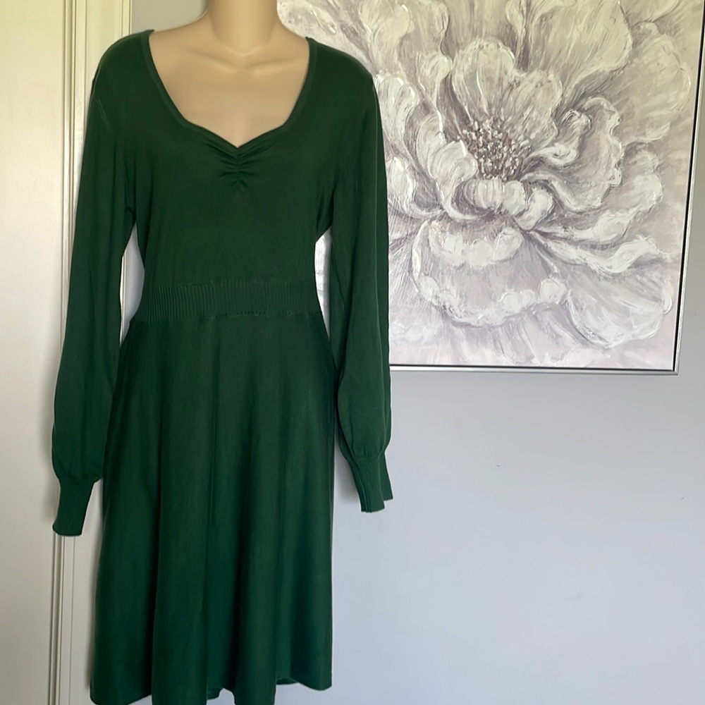 Modcloth Green Sweater Dress Sz XL
